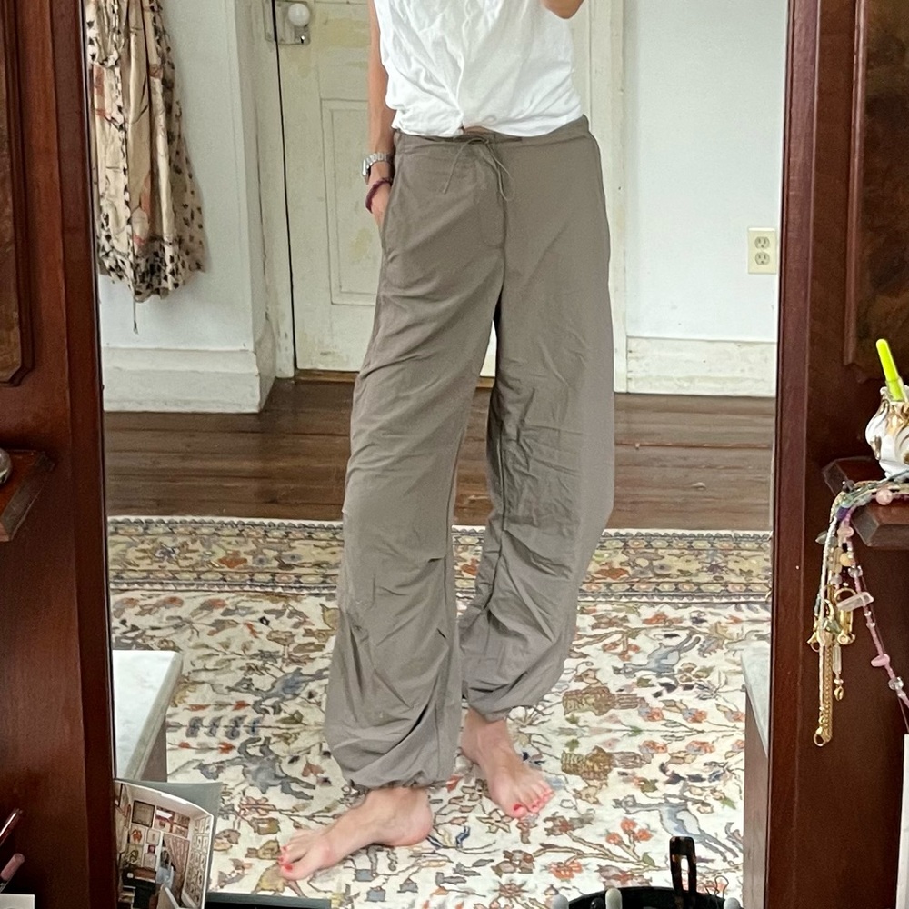 Zara nylon satin effect parachute track pants